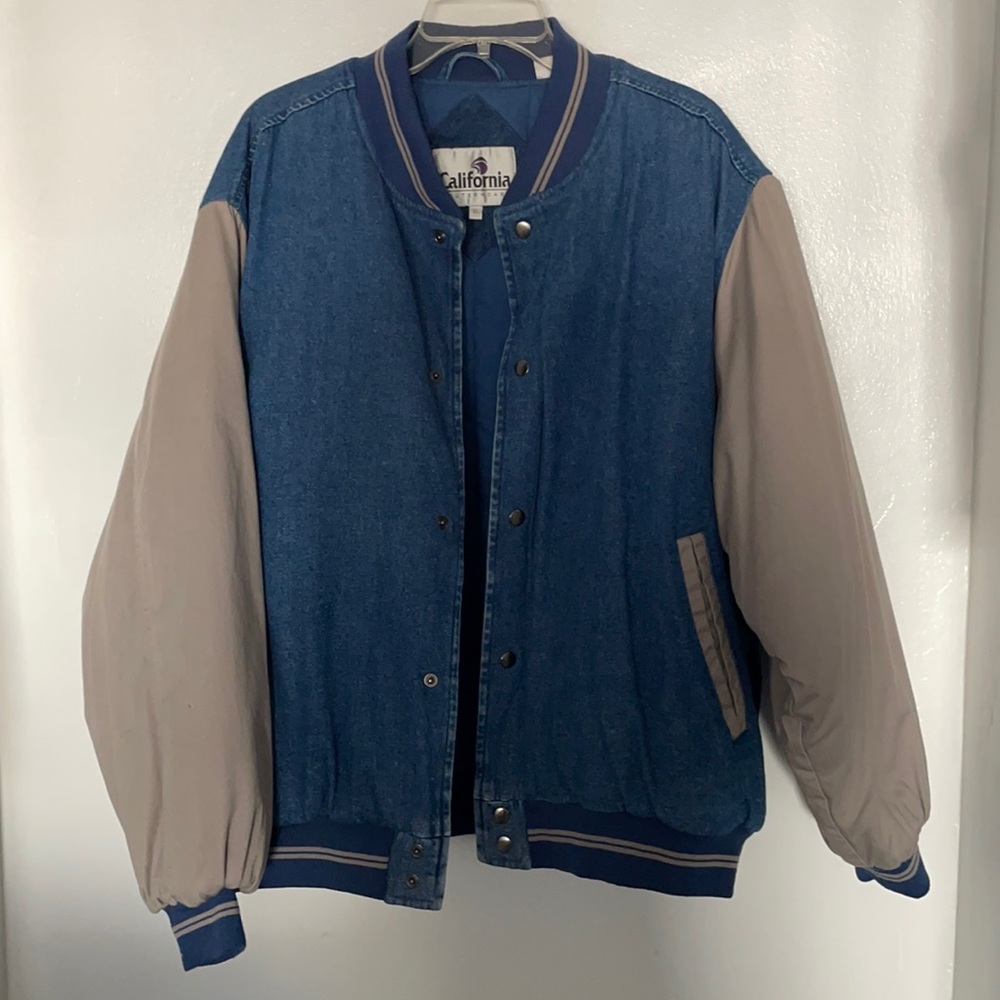 California Outerwear Denim Varsity Jacket